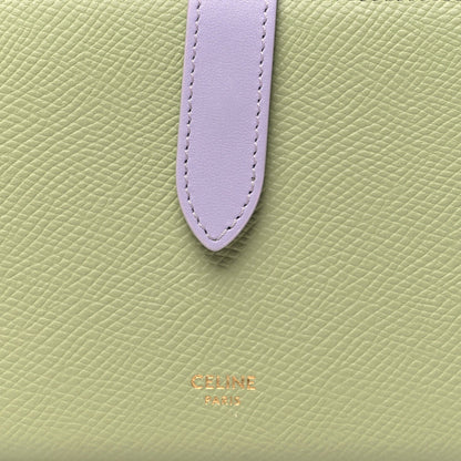 Celine Grained Calfskin Medium Multifunction Strap Wallet Sage Lilas