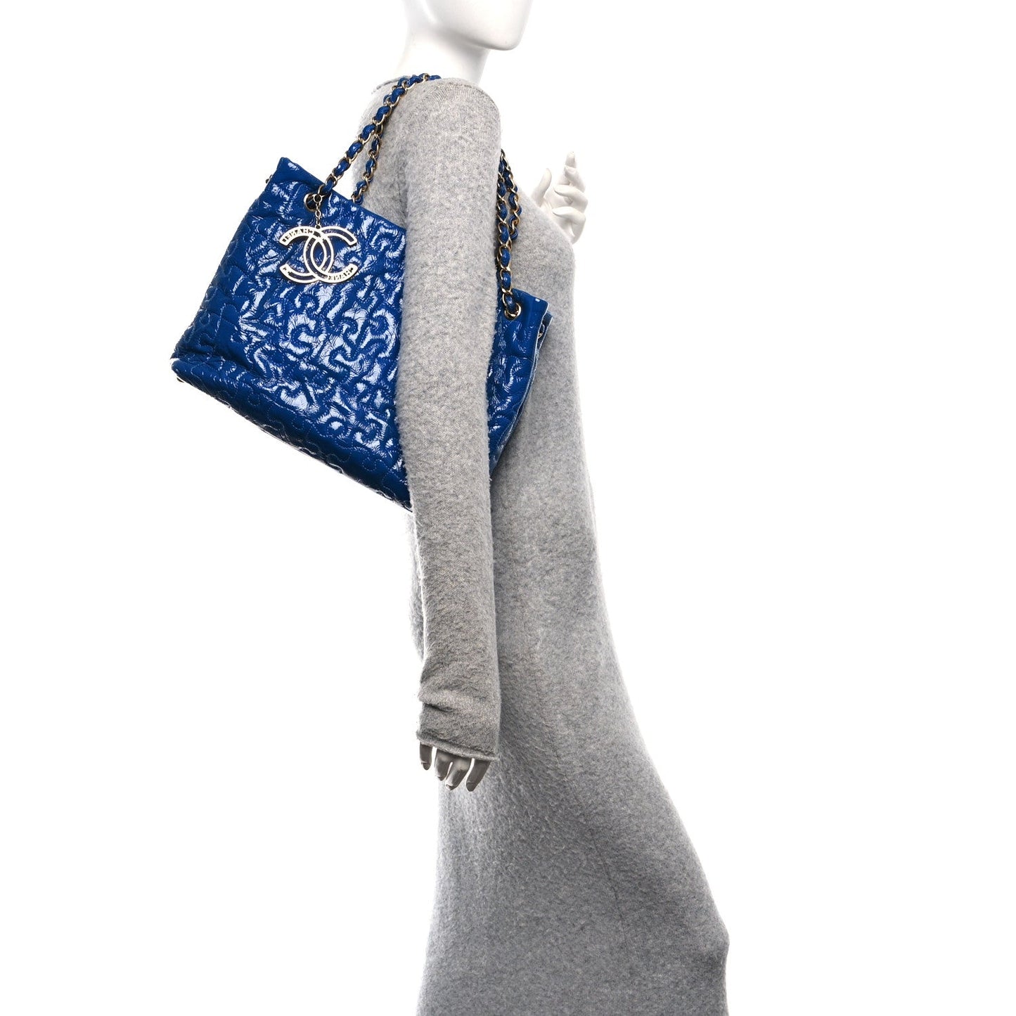Chanel Patent Puzzle Tote Electric Blue