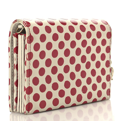 Christian Dior Calfskin DiorAmour Dots 5 Gusset Card Holder Red White