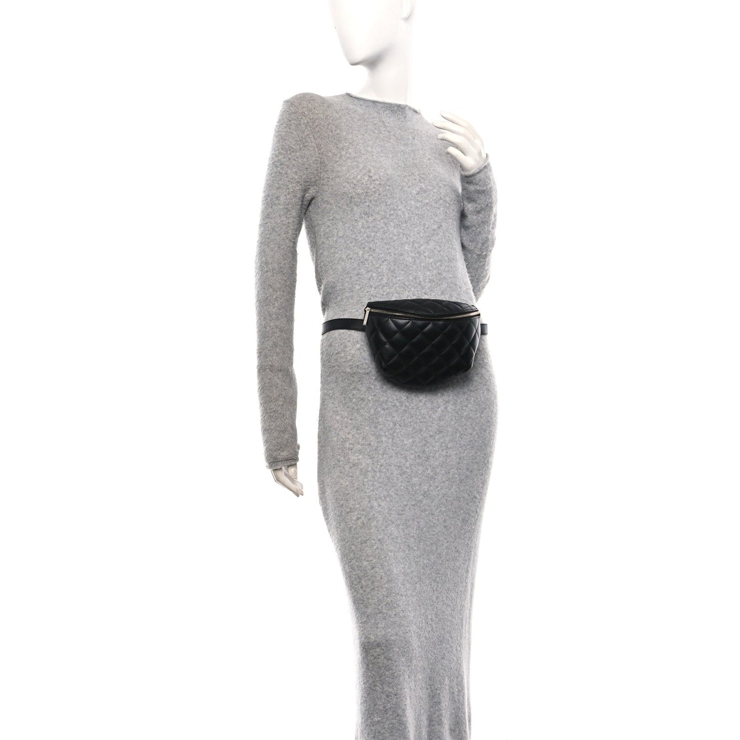 Chanel Calfskin Quilted Waist Belt Bag Black