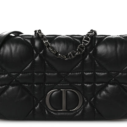 Christian Dior Calfskin Macrocannage Mini Caro Bag Black