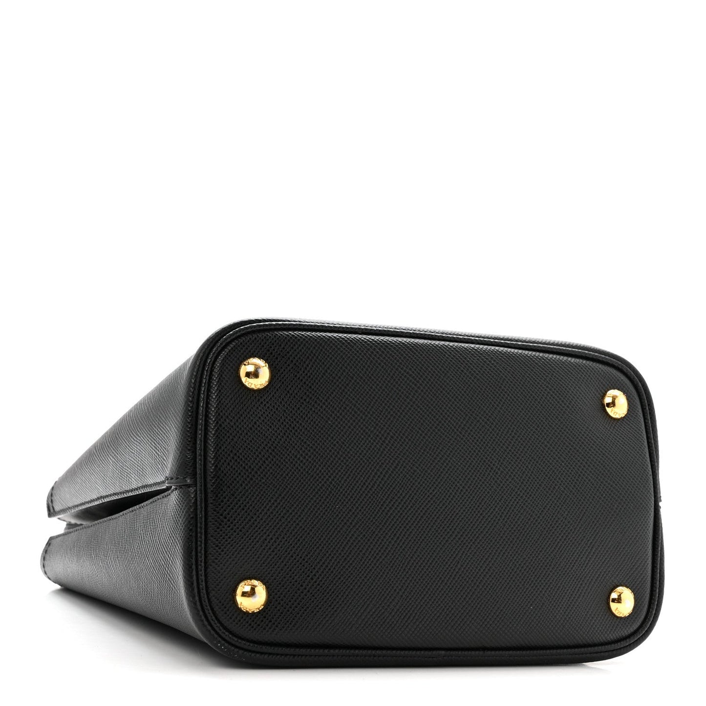 Prada Saffiano Cuir Medium Panier Bucket Bag Black Fuoco