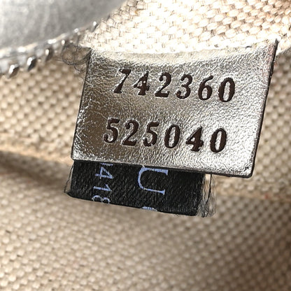 Gucci Metallic Sakai Be Green Calfskin Diagonal Stitched Small Blondie Shoulder Bag Silver