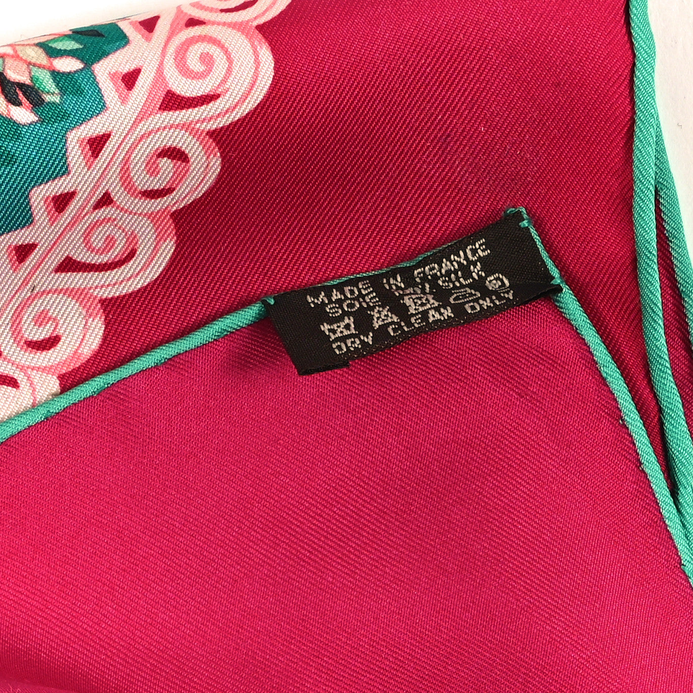 Hermes Silk Paperoles Scarf 90 Corail Fuchsia Vert