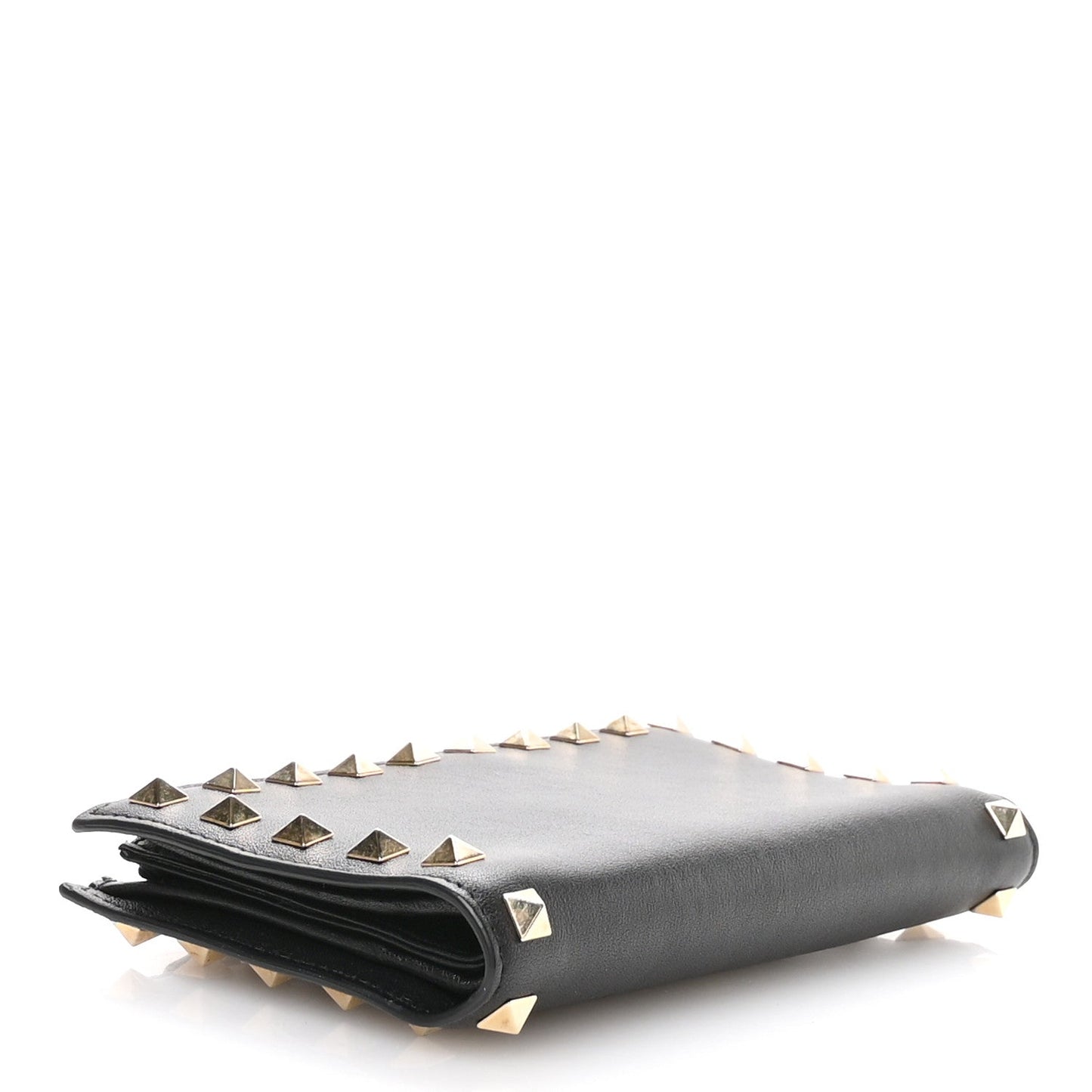 Valentino Garavani Calfskin Rockstud Continental Wallet Black