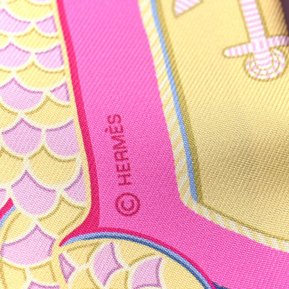 Hermes Silk Epaulettes De Gala Twilly Vert Amande Rose