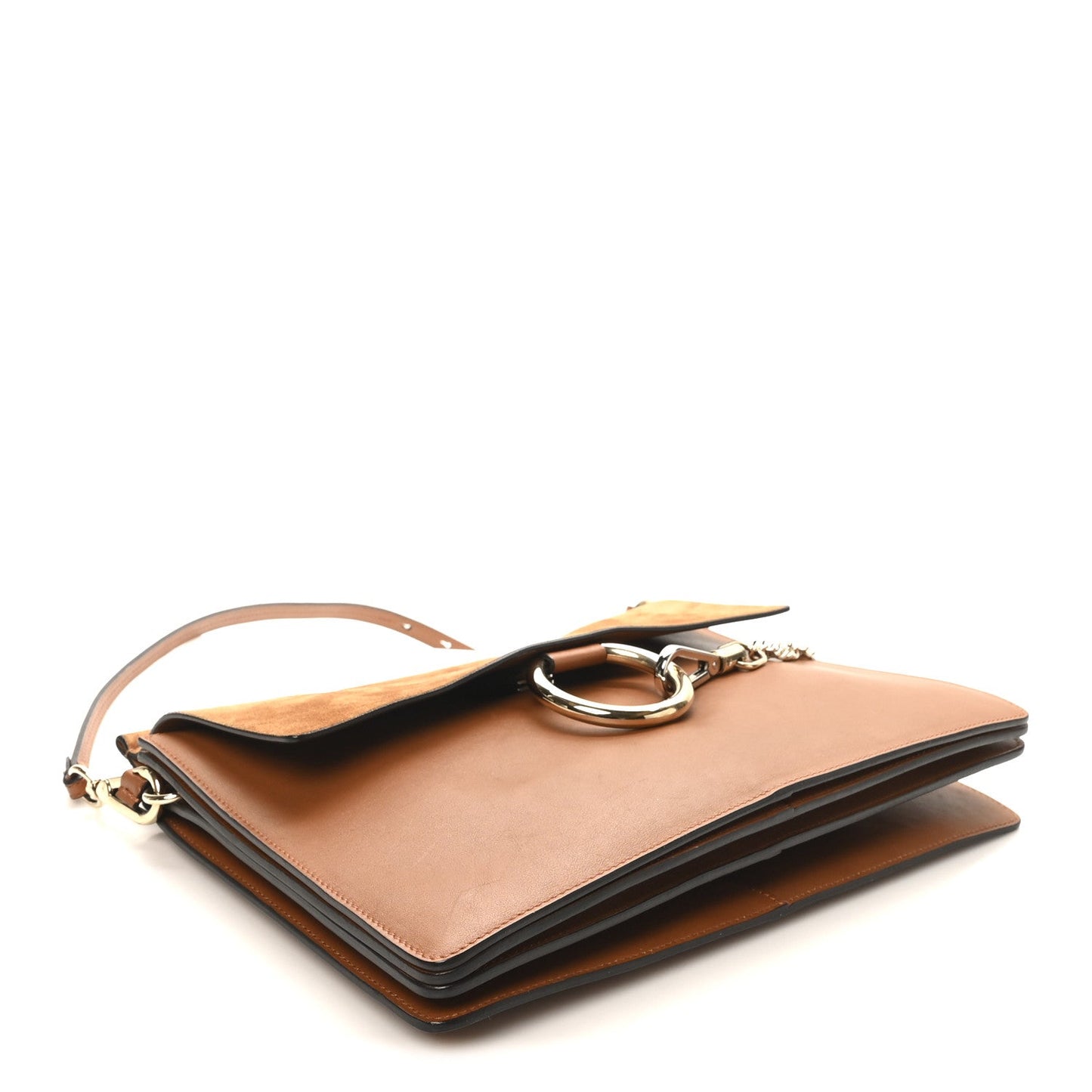 Chloe Suede Calfskin Medium Faye Shoulder Bag Caramel