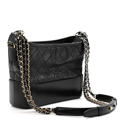Chanel Aged Calfskin Quilted New Medium Gabrielle Hobo Black