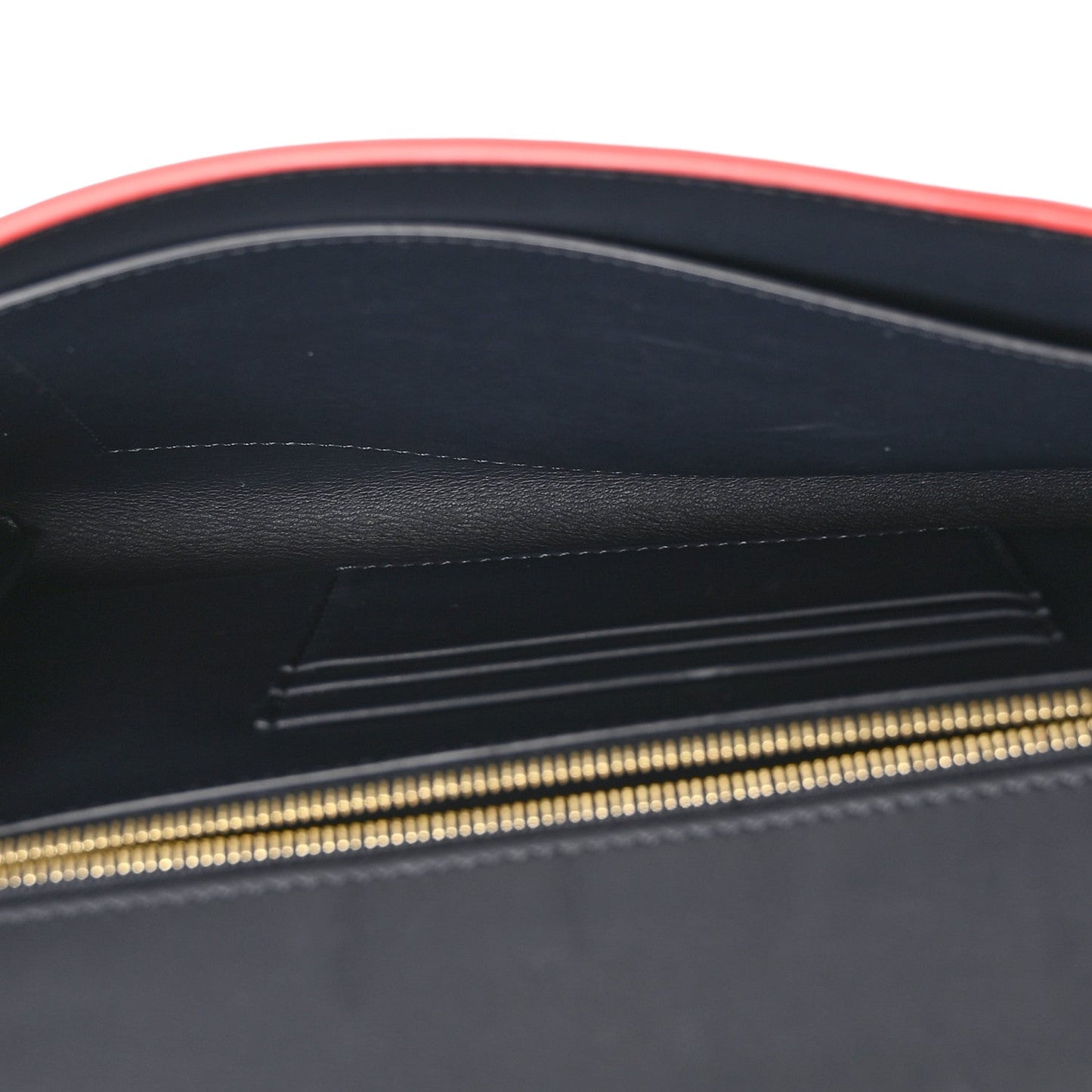 Celine Smooth Calfskin Trotteur Clutch Navy Blue Red