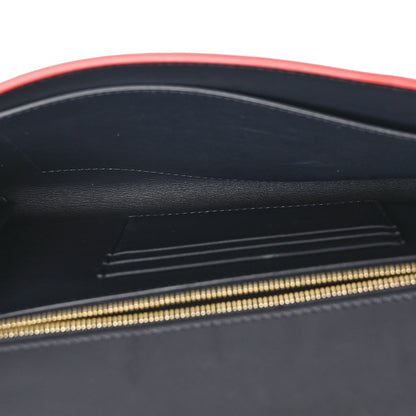 Celine Smooth Calfskin Trotteur Clutch Navy Blue Red
