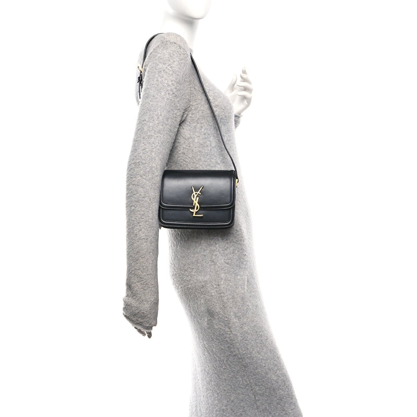 Saint Laurent Smooth Calfskin Small Solferino Satchel Black