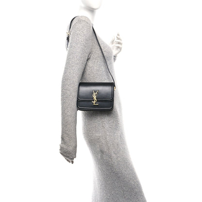 Saint Laurent Smooth Calfskin Small Solferino Satchel Black