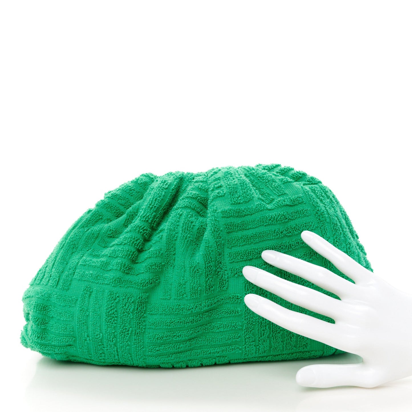 Bottega Veneta Sponge Fabric The Pouch Clutch Grass