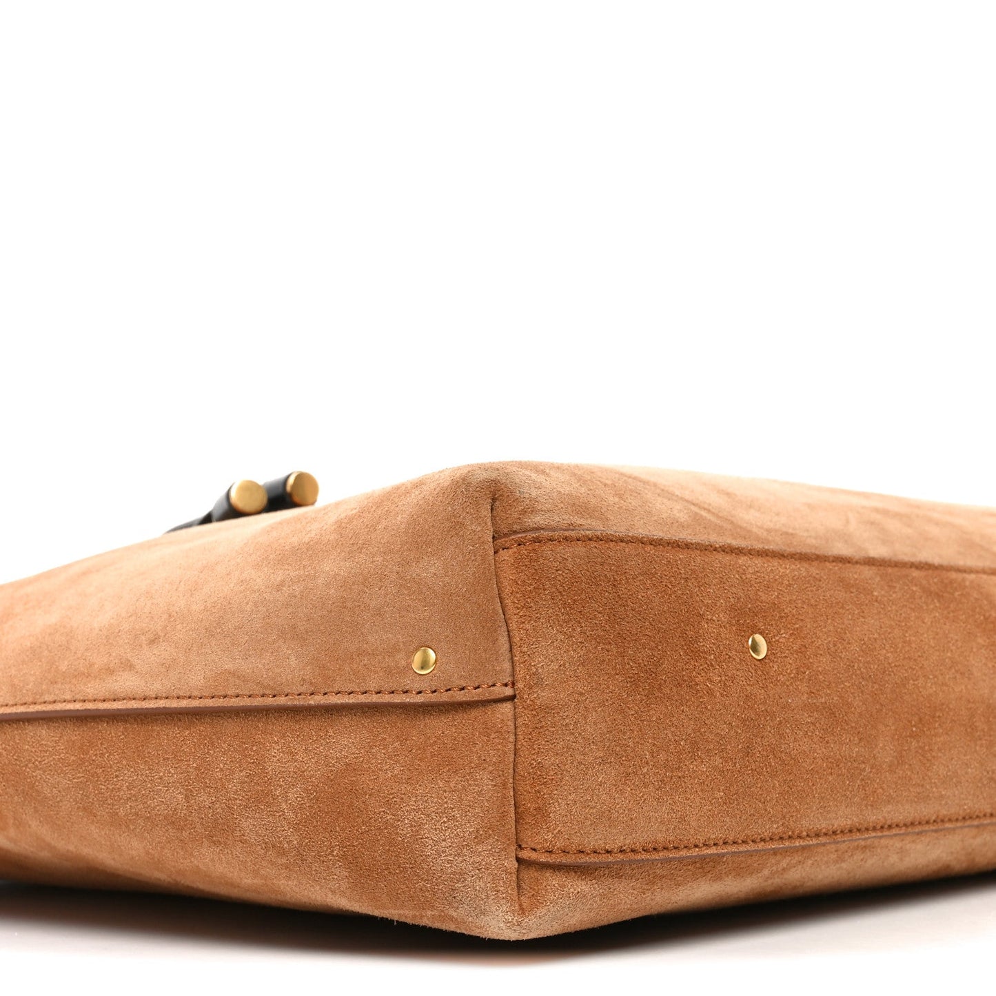 Chloe Suede Calfskin Marcie Hobo Bag Black Tan