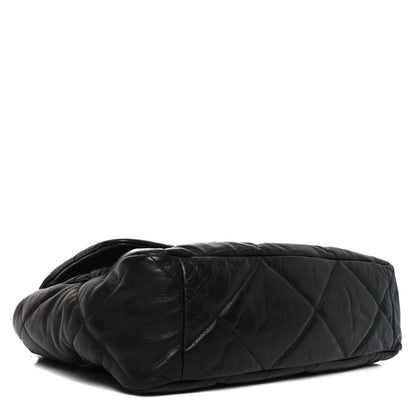 Chanel Goatskin Quilted Maxi Chanel 19 Flap Black