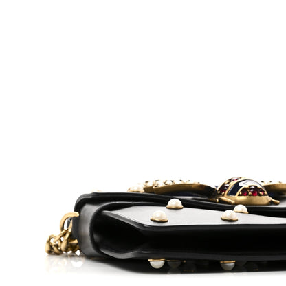 Gucci Nappa Pearl Studded Mini Queen Margaret Broadway Shoulder Bag Black