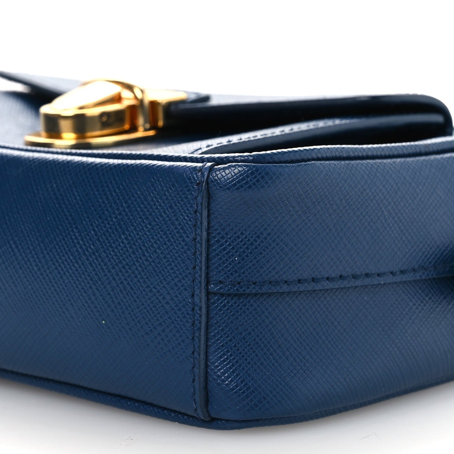 Prada Saffiano Mini Front Pocket Crossbody Bag Bleuette