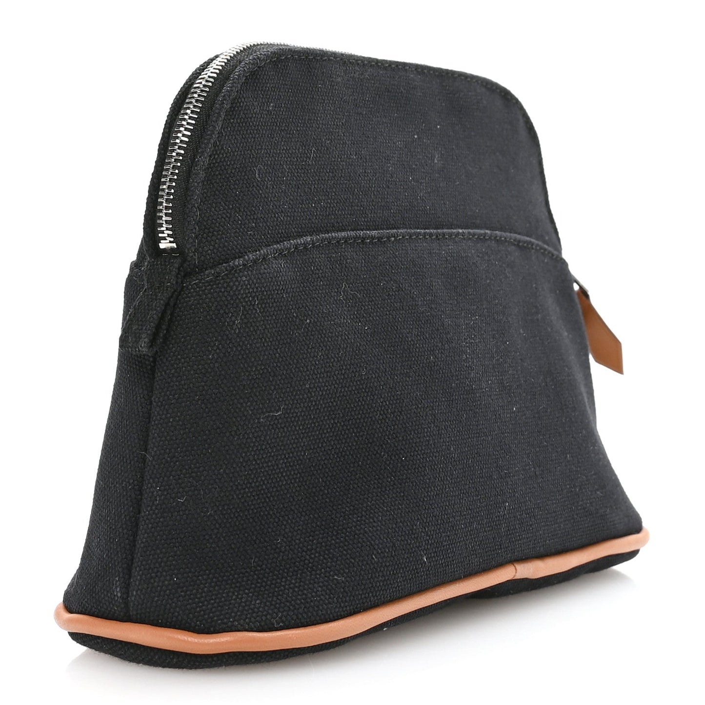 Hermes Cotton Canvas Mini Bolide Travel Cosmetic Pouch Black