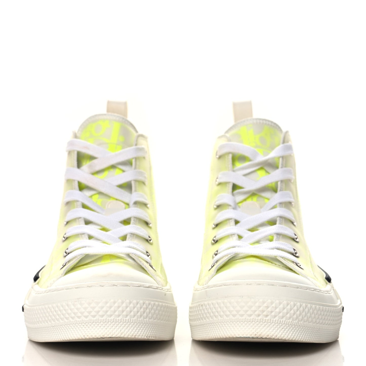 Christian Dior Technical Canvas Oblique Mens B23 High Top Sneakers 35 Yellow