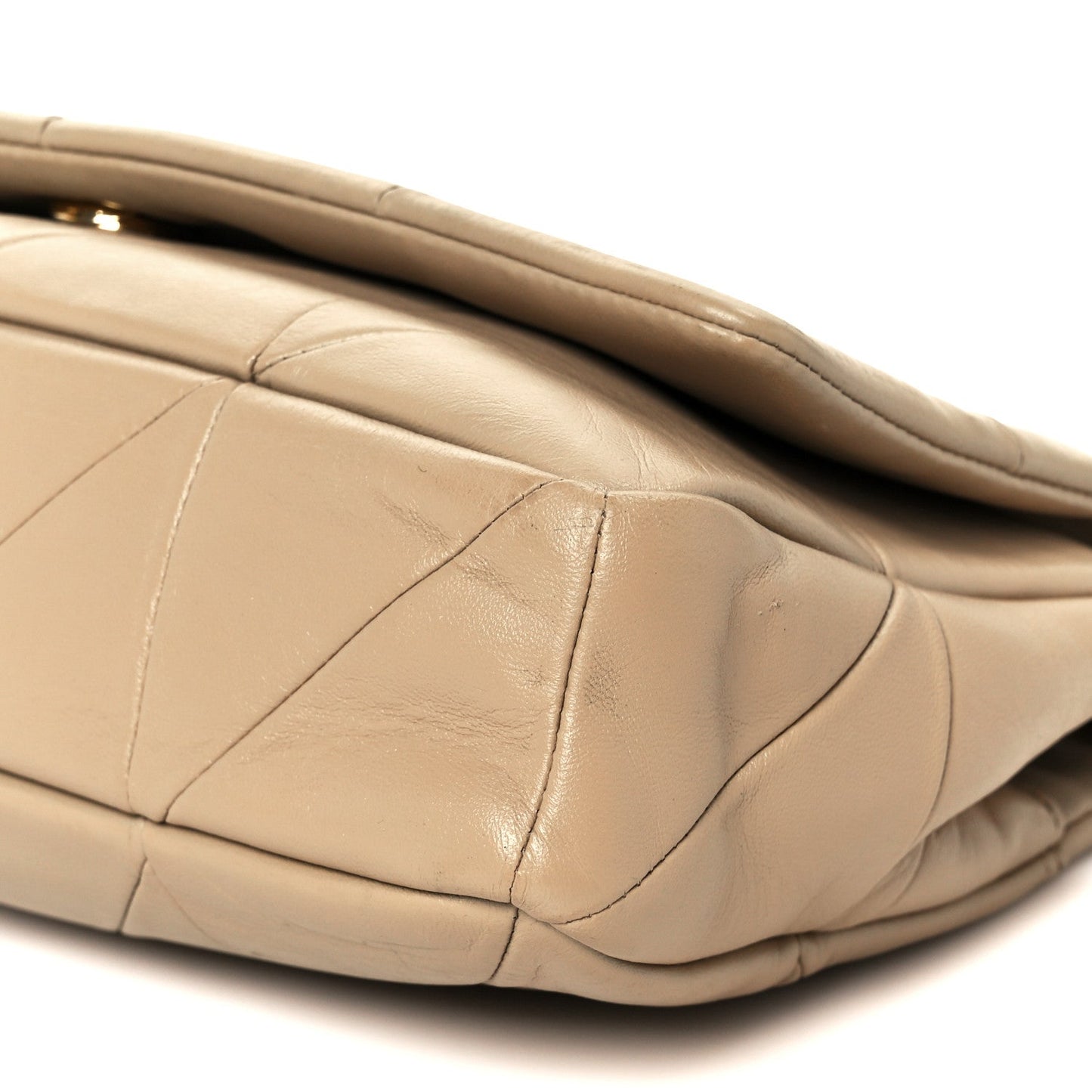 Saint Laurent Lambskin Patchwork Monogram Medium Jamie Beige