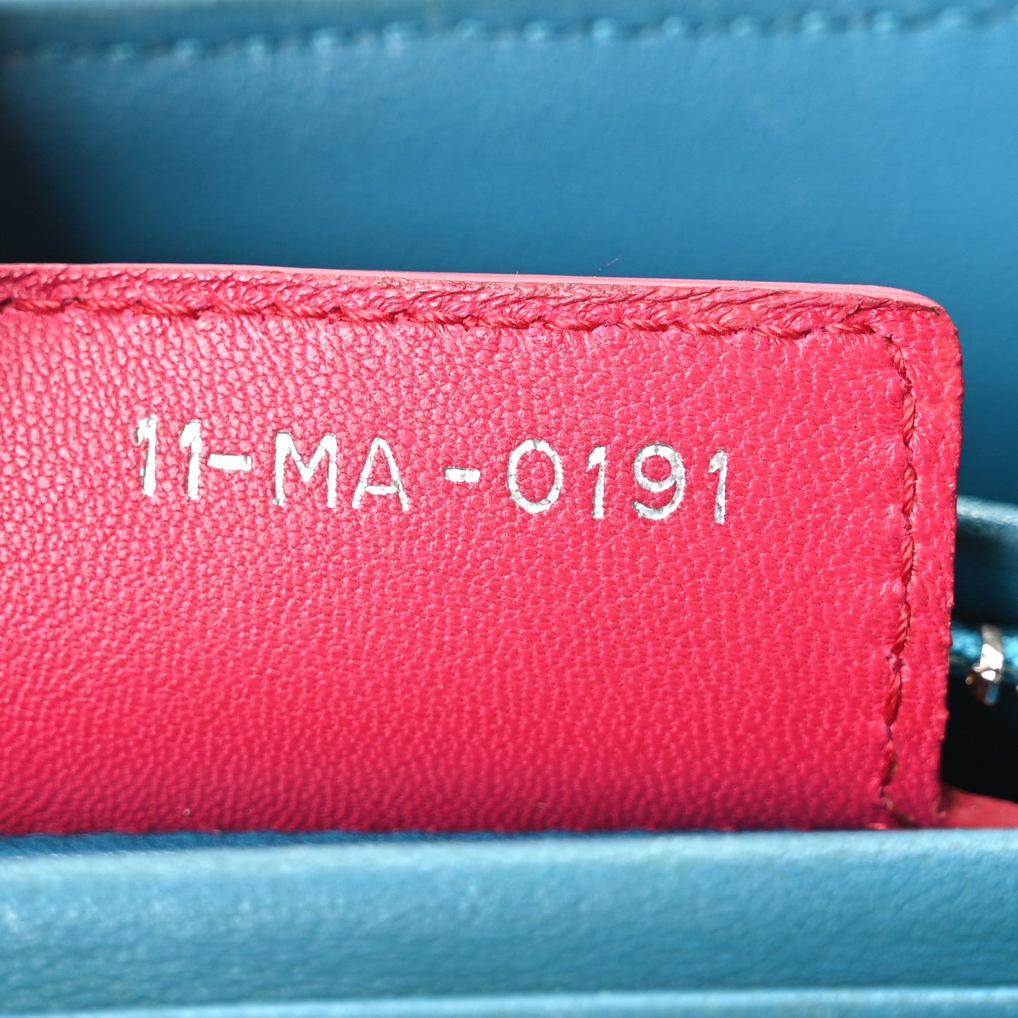 Christian Dior Lambskin Cannage Medium Tri-Color Lady Dior Sapphire Fuchsia Turquoise