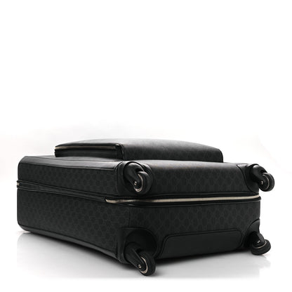 Gucci GG Supreme Monogram Large Four Wheel Suitcase Black Grey