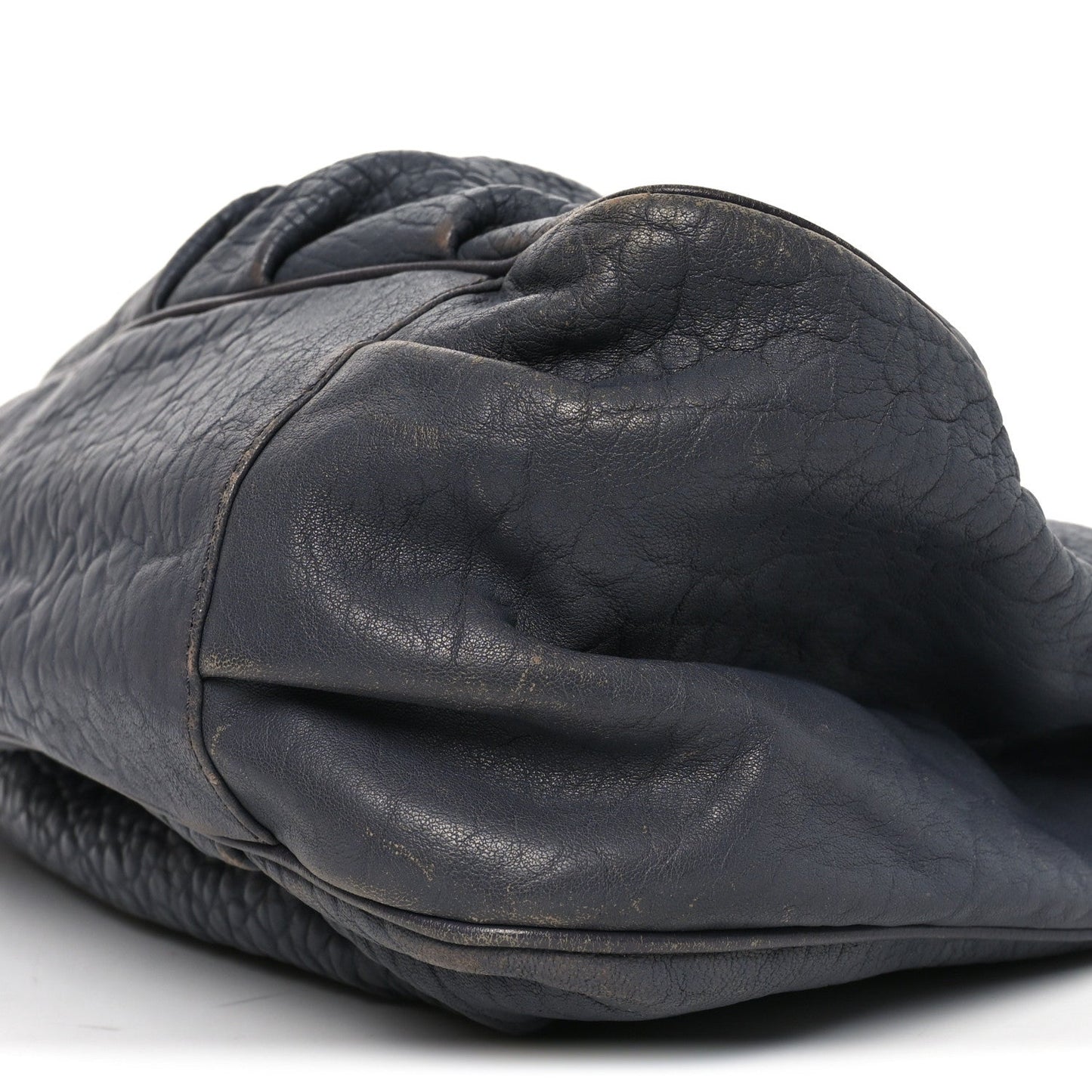 Fendi Crinkled Lambskin Mia Tote Blue