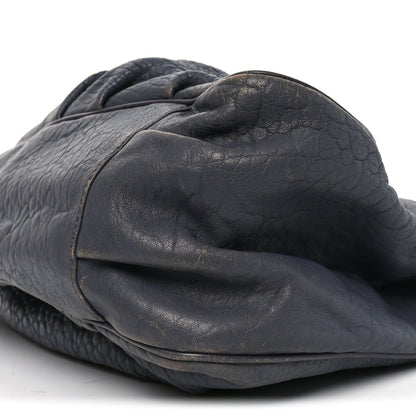 Fendi Crinkled Lambskin Mia Tote Blue