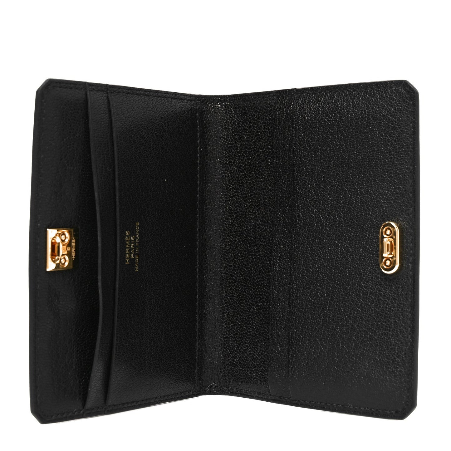 Hermes Chevre Mysore Medor Card Holder Black
