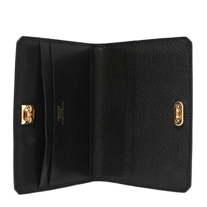 Hermes Chevre Mysore Medor Card Holder Black