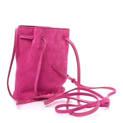Miu Miu Camoscio Mini Drawstring Bag Fuxia