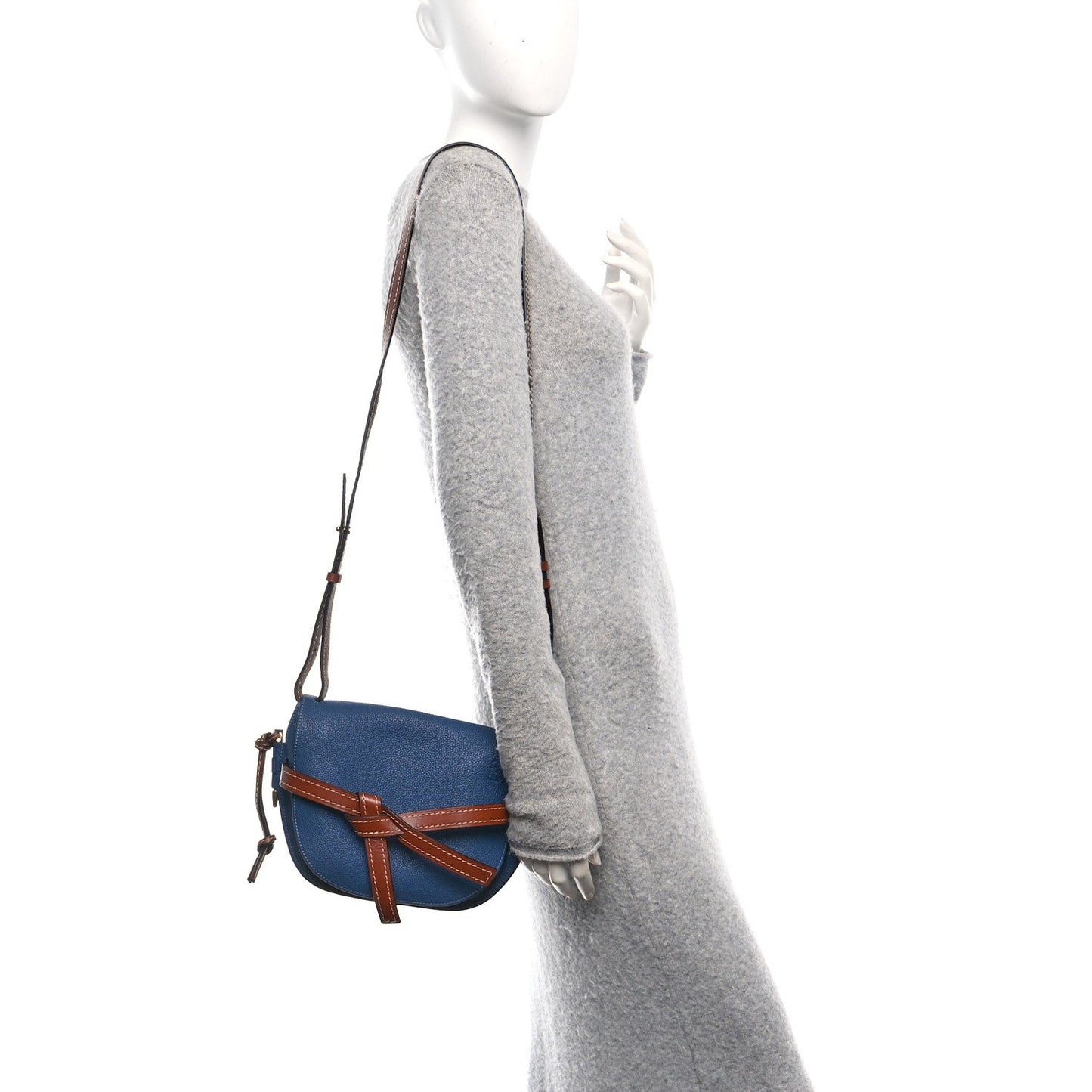 Loewe Grained Calfskin Small Gate Crossbody Bag Varsity Pecan