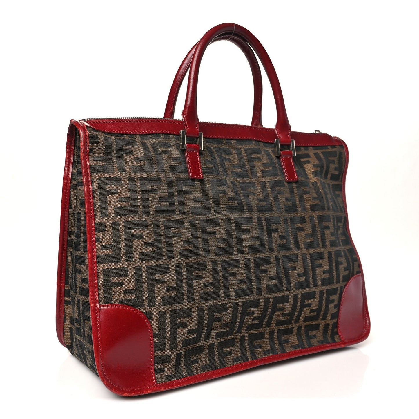 Fendi Zucca Handbag Tobacco Red