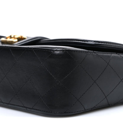 Chanel Lambskin Quilted Medium Elegant CC Flap Navy Black