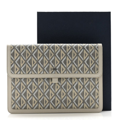 Christian Dior Coated Canvas CD Diamond Hit The Road A4 Case Gray