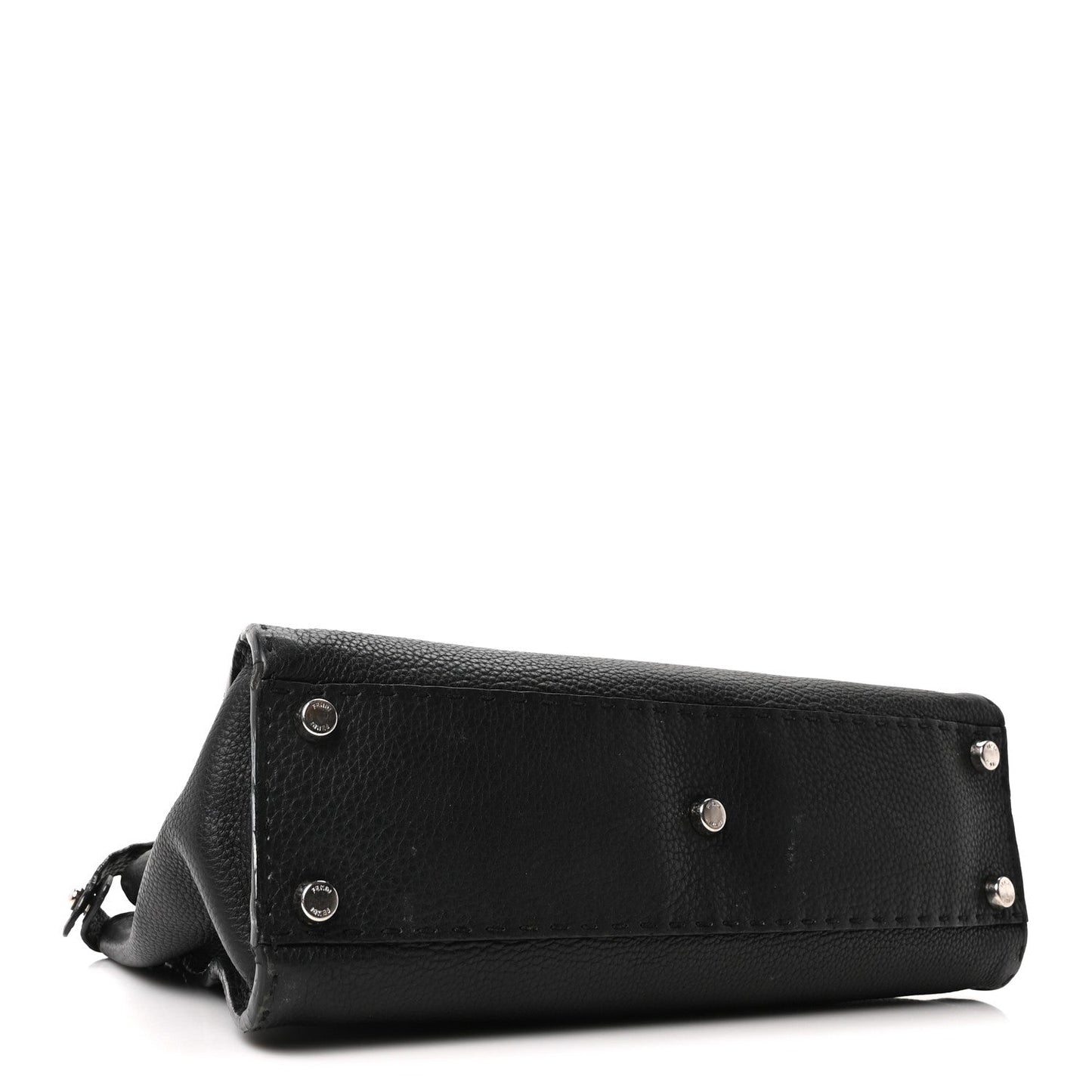 Fendi Cuoio Romano Selleria Bi-Color Medium Peekaboo Iconic Satchel Black Mou