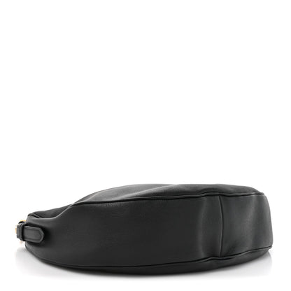 Prada Soft Grain Calfskin Large Demi-Lune Shoulder Bag Black