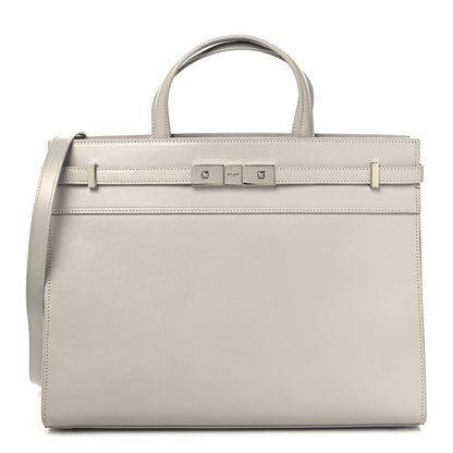 Saint Laurent Calfskin Small Manhattan Shopper Tote Granite