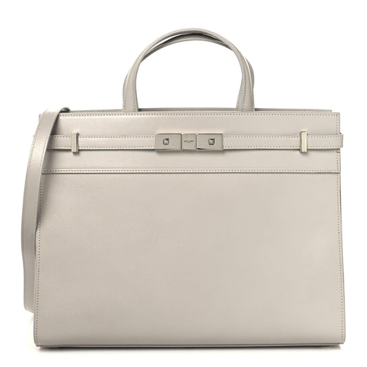 Saint Laurent Calfskin Small Manhattan Shopper Tote Granite