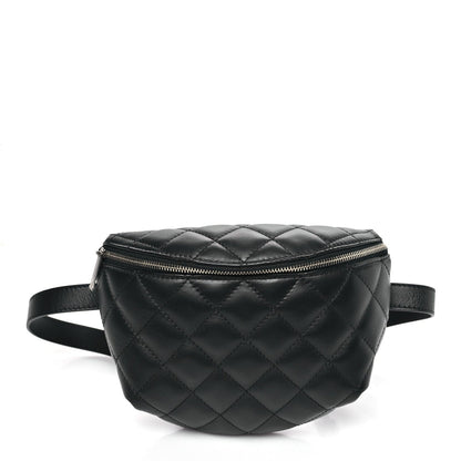Chanel Calfskin Quilted Waist Belt Bag Black