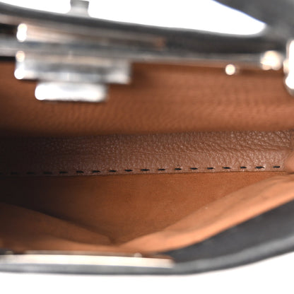 Fendi Cuoio Romano Selleria Bi-Color Medium Peekaboo Iconic Satchel Black Mou
