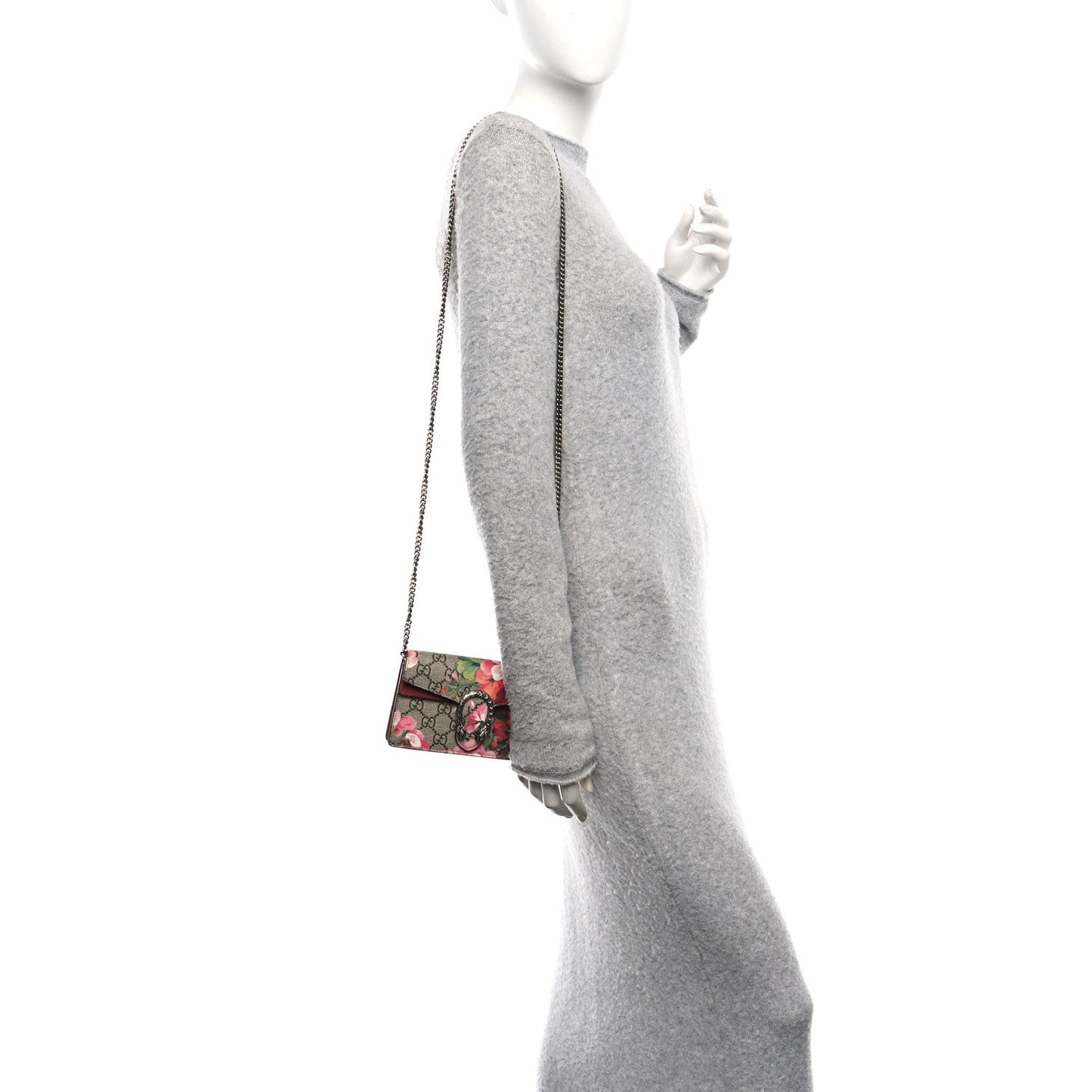 Gucci GG Supreme Monogram Blooms Super Mini Dionysus Shoulder Bag Beige Multicolor Dry Rose