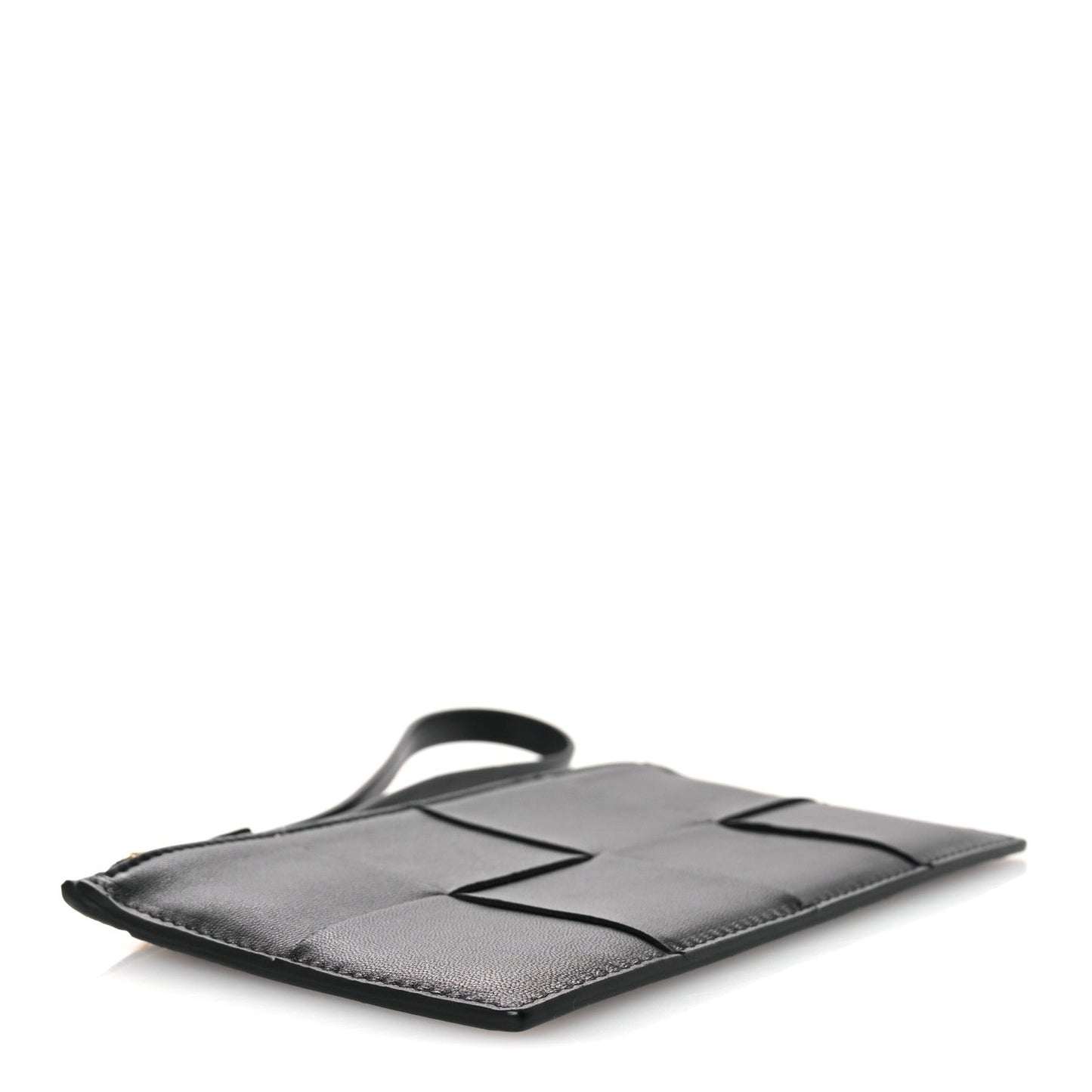 Bottega Veneta Lambskin Maxi Intrecciato Bill Pouch Black