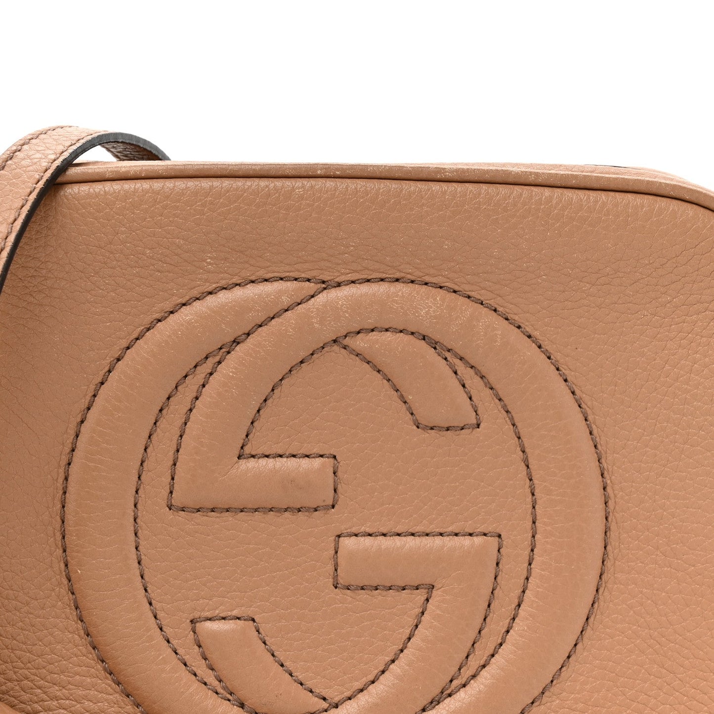 Gucci Pebbled Calfskin Small Soho Disco Bag Rose Beige