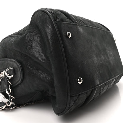 Chanel Iridescent Calfskin Quilted Relax CC Bowler Bag Black