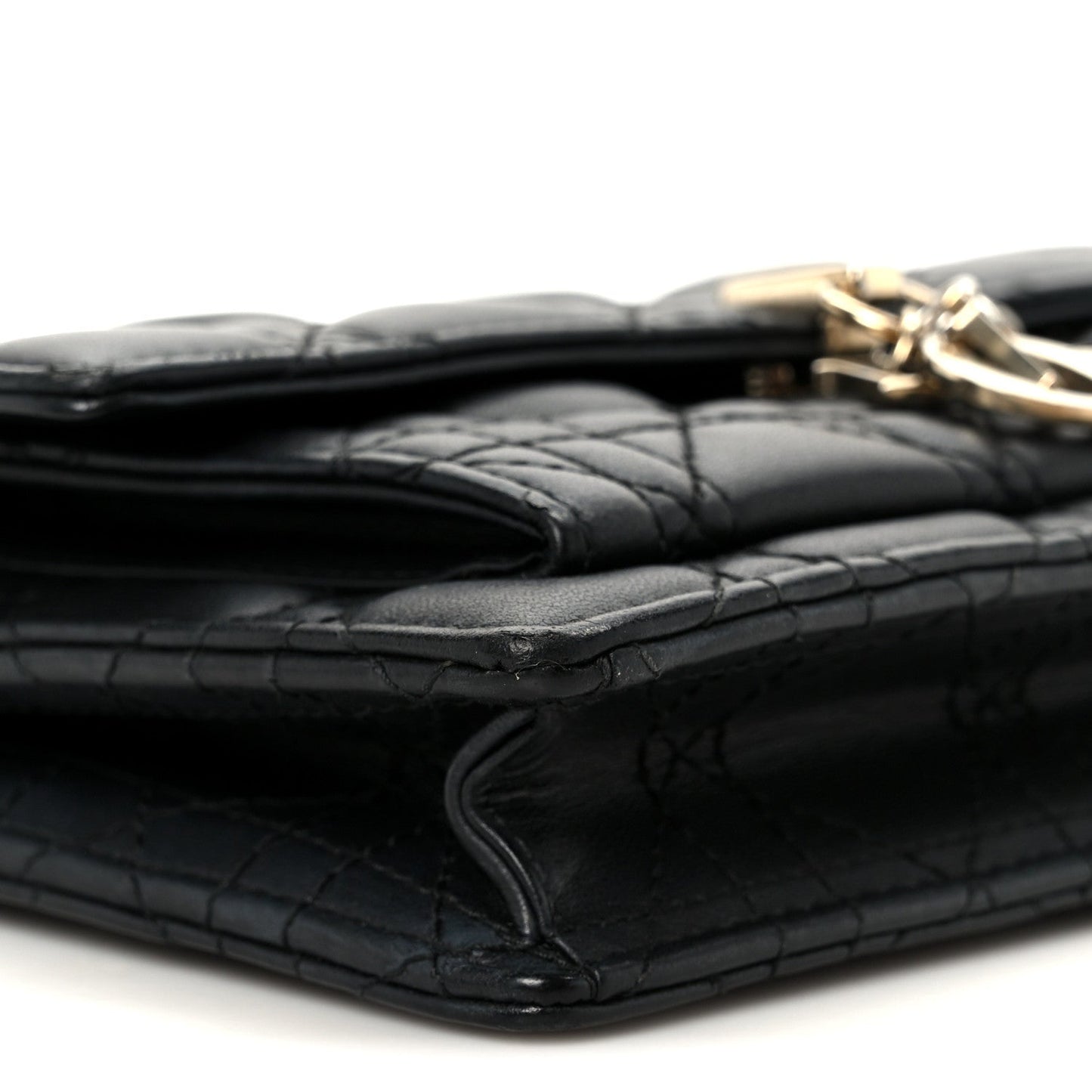 Christian Dior Lambskin Cannage Chain My Dior Daily Chain Pouch Black