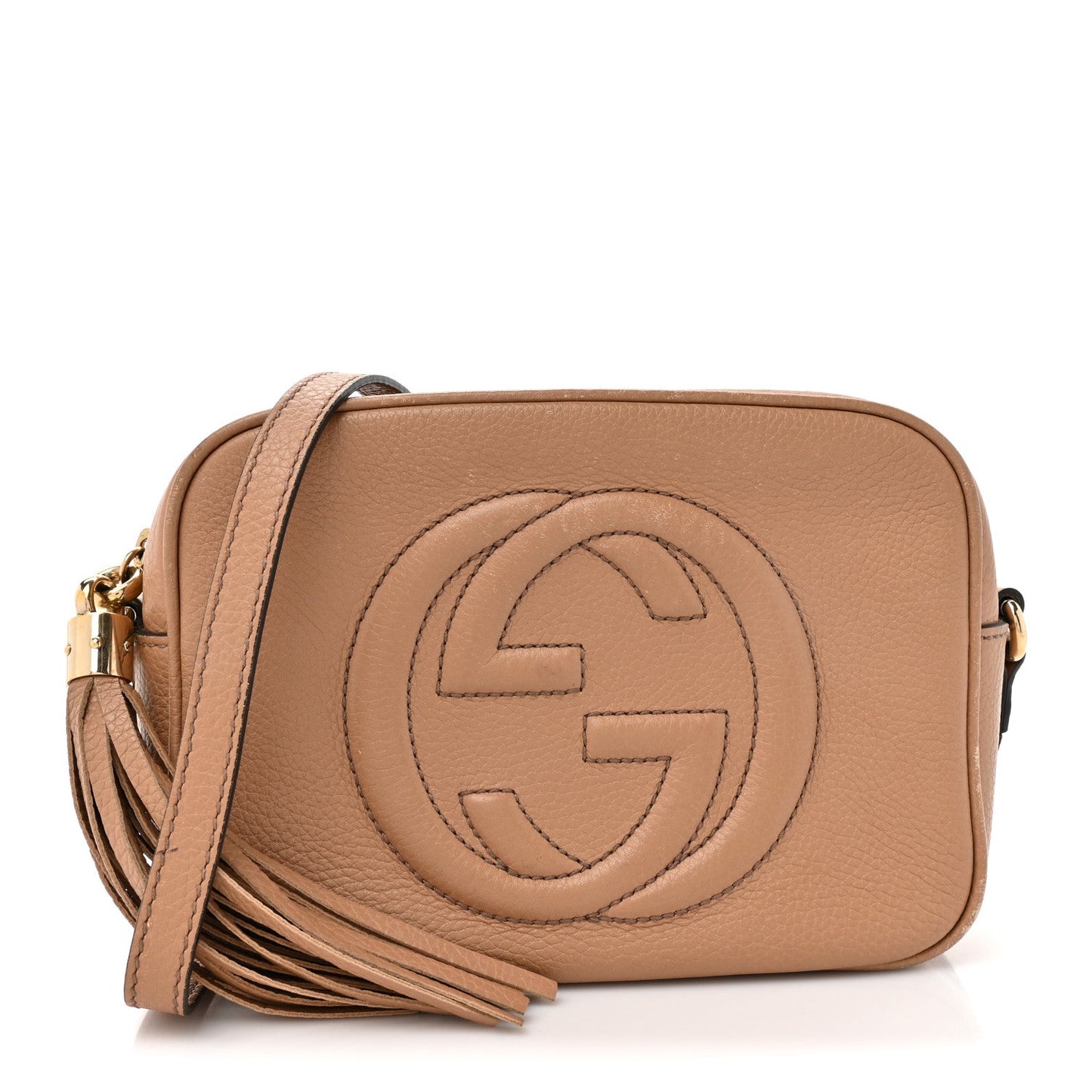 Gucci Pebbled Calfskin Small Soho Disco Bag Rose Beige