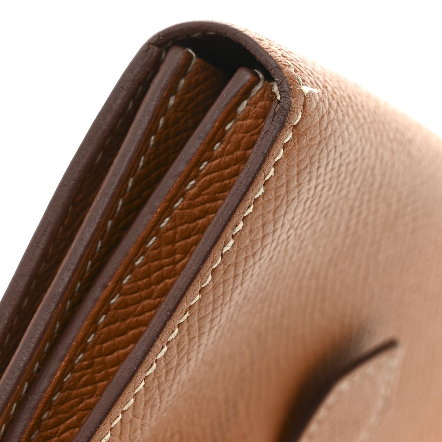 Hermes Epsom Bearn Card Holder Wallet Gold