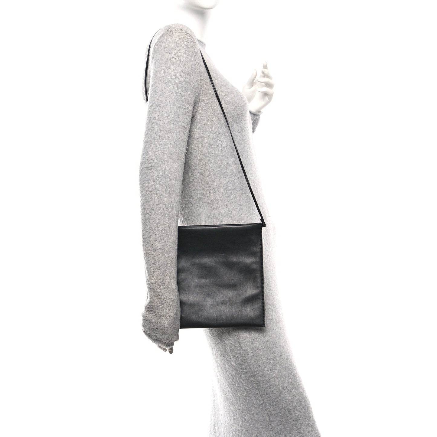 The Row Vegetable Calfskin Medicine Pouch Black