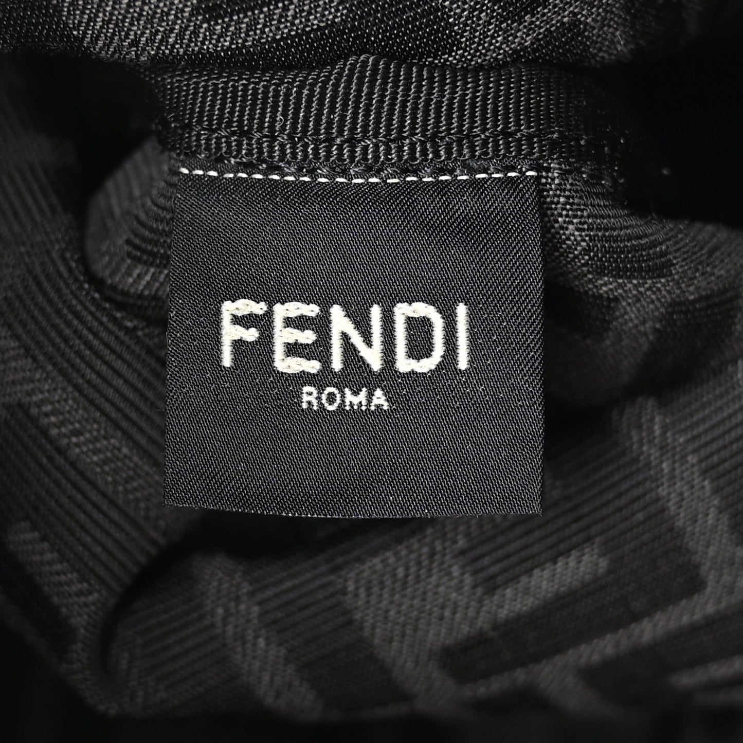 Fendi Jacquard Vitello Logo Bucket Bag Blue